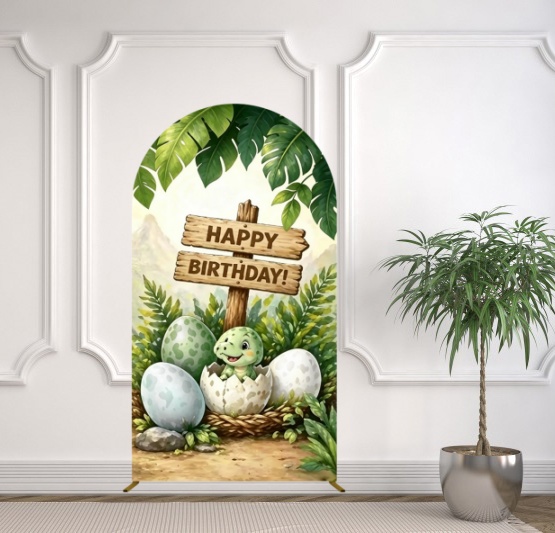 Yeele Dinosaur Themed Arch Cov - Dessert Table Backdrop ulasan dan harga