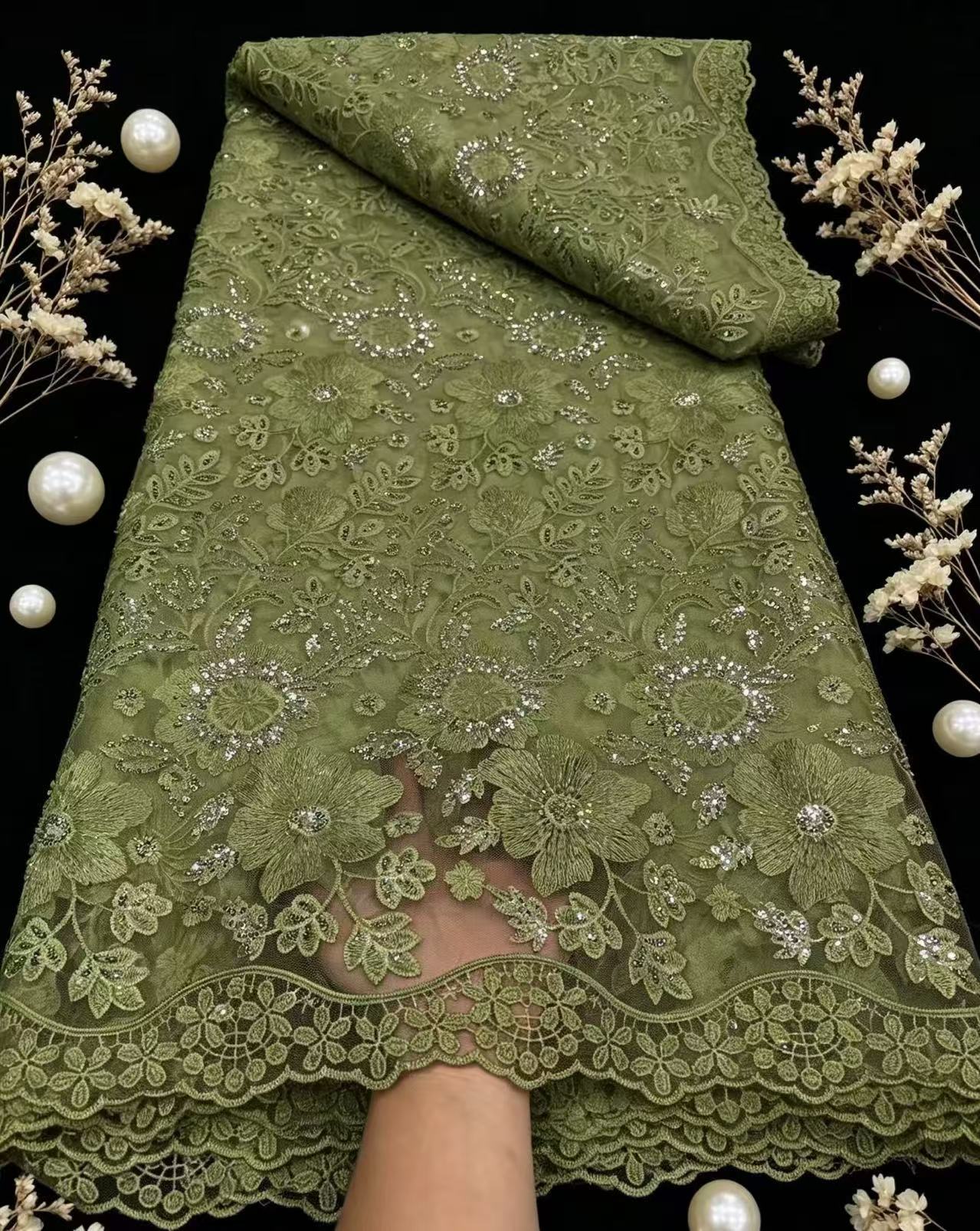 Pure French Tulle Net Sequins  - Glitter Tablecloth ulasan dan harga