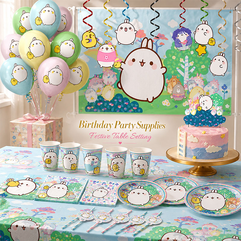 Molang Cartoon Themed Party Su - Paper Straw Color ulasan dan harga