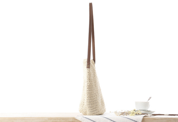 Straw Shoulder Woven Beach Sol - Paper Straw Color ulasan dan harga