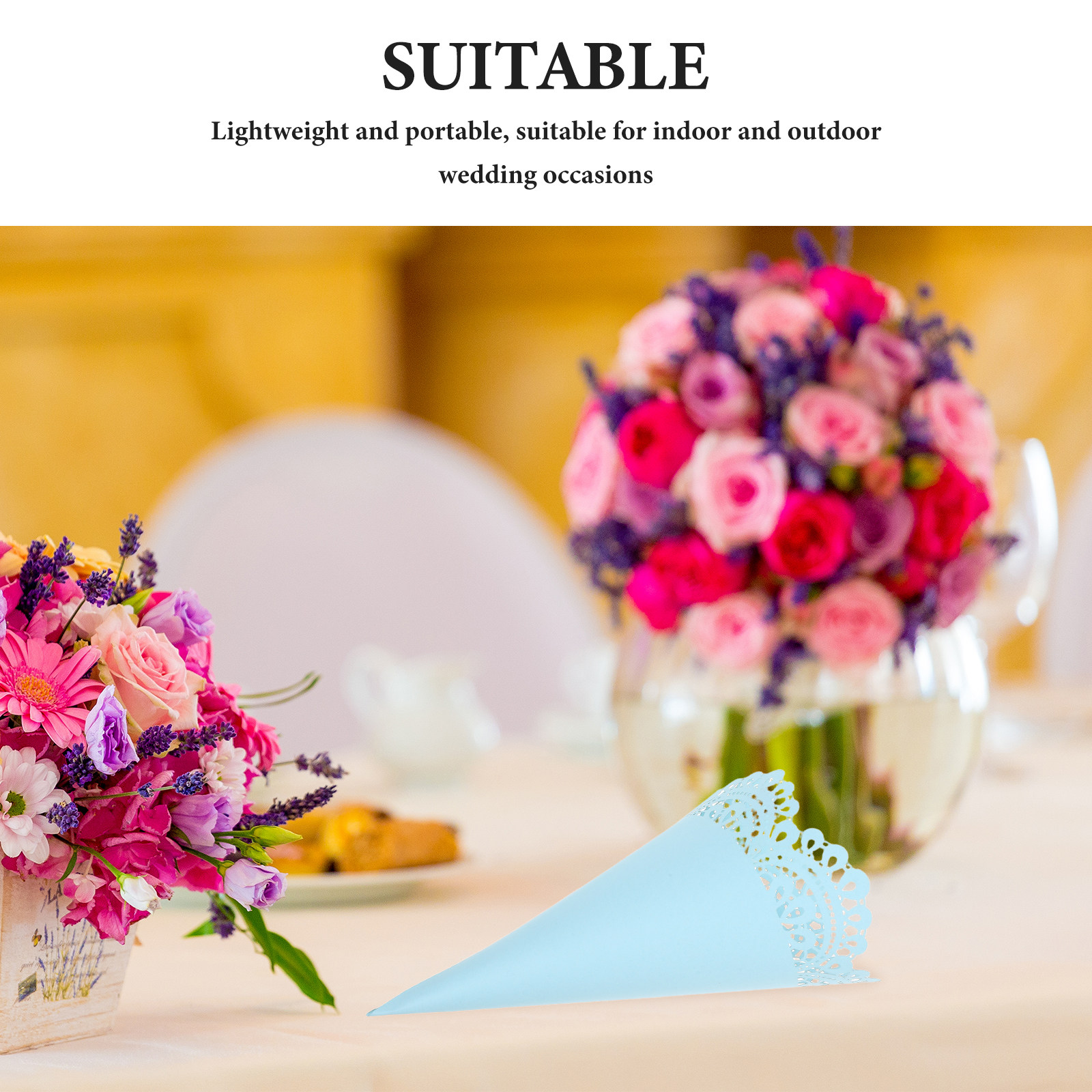 50pcs Wedding Confetti Cones H - Papercraft Supply Confetti ulasan dan harga