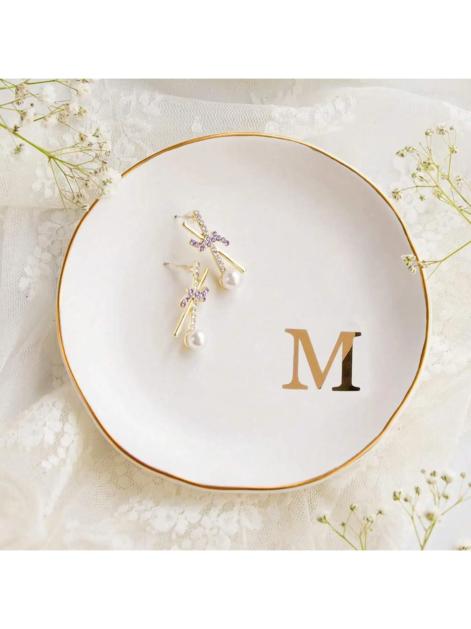 Initials Ring Dish Jewery Tray - Event Z ulasan dan harga