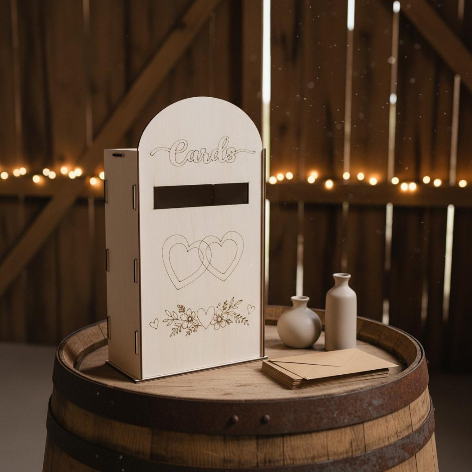 Wooden Wedding Card Box Laser  - Event Party Box ulasan dan harga