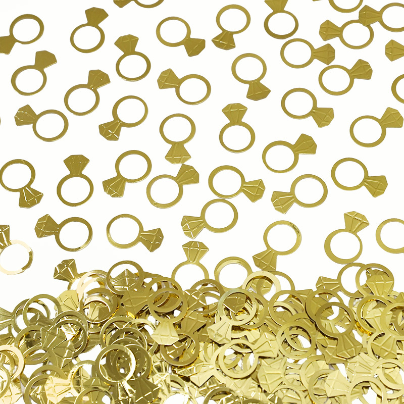 50Pcs/Bag Gold Diamond Ring Co - Papercraft Supply Confetti ulasan dan harga