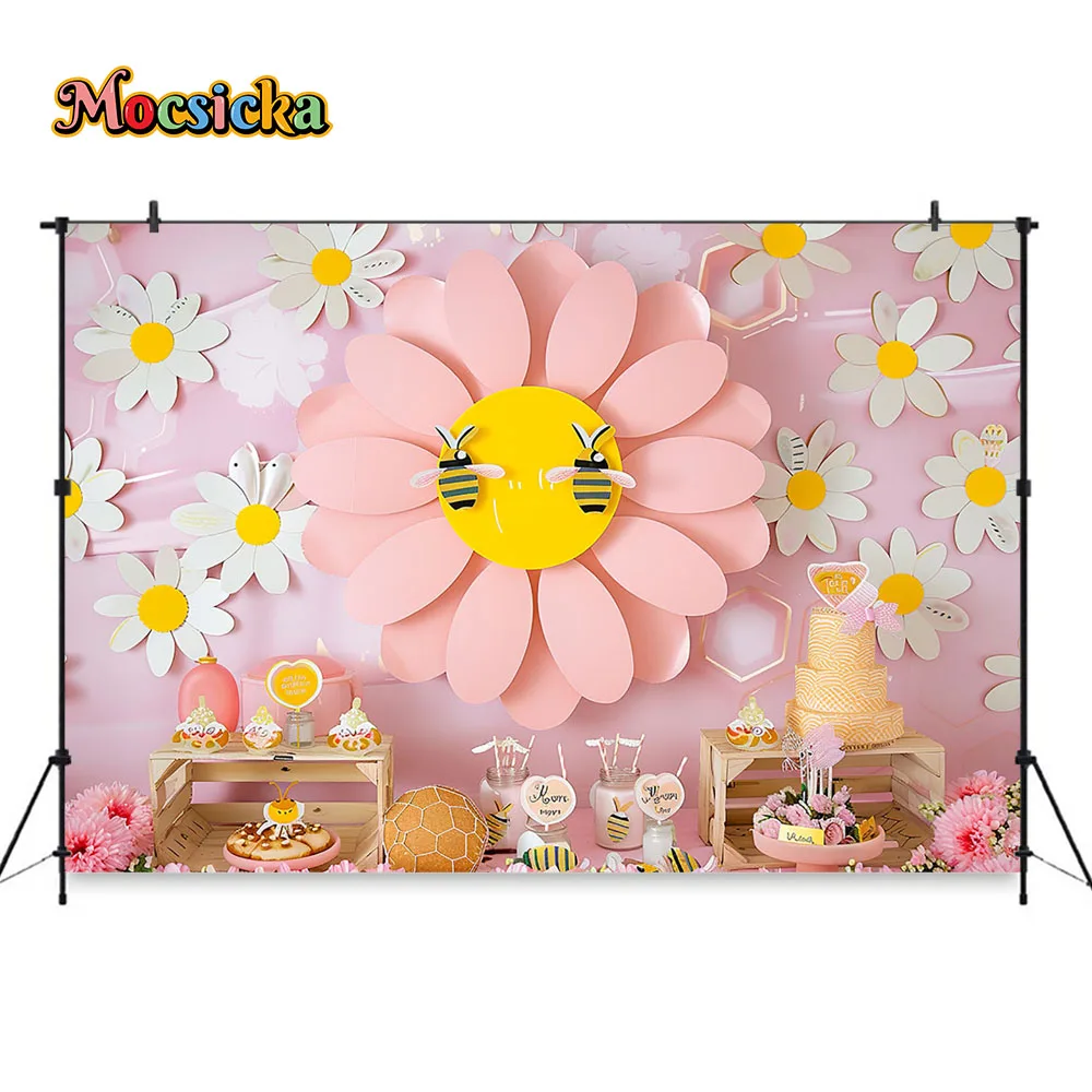 Mocsicka Sweet Daisy Girl Birt - Dessert Table Backdrop ulasan dan harga