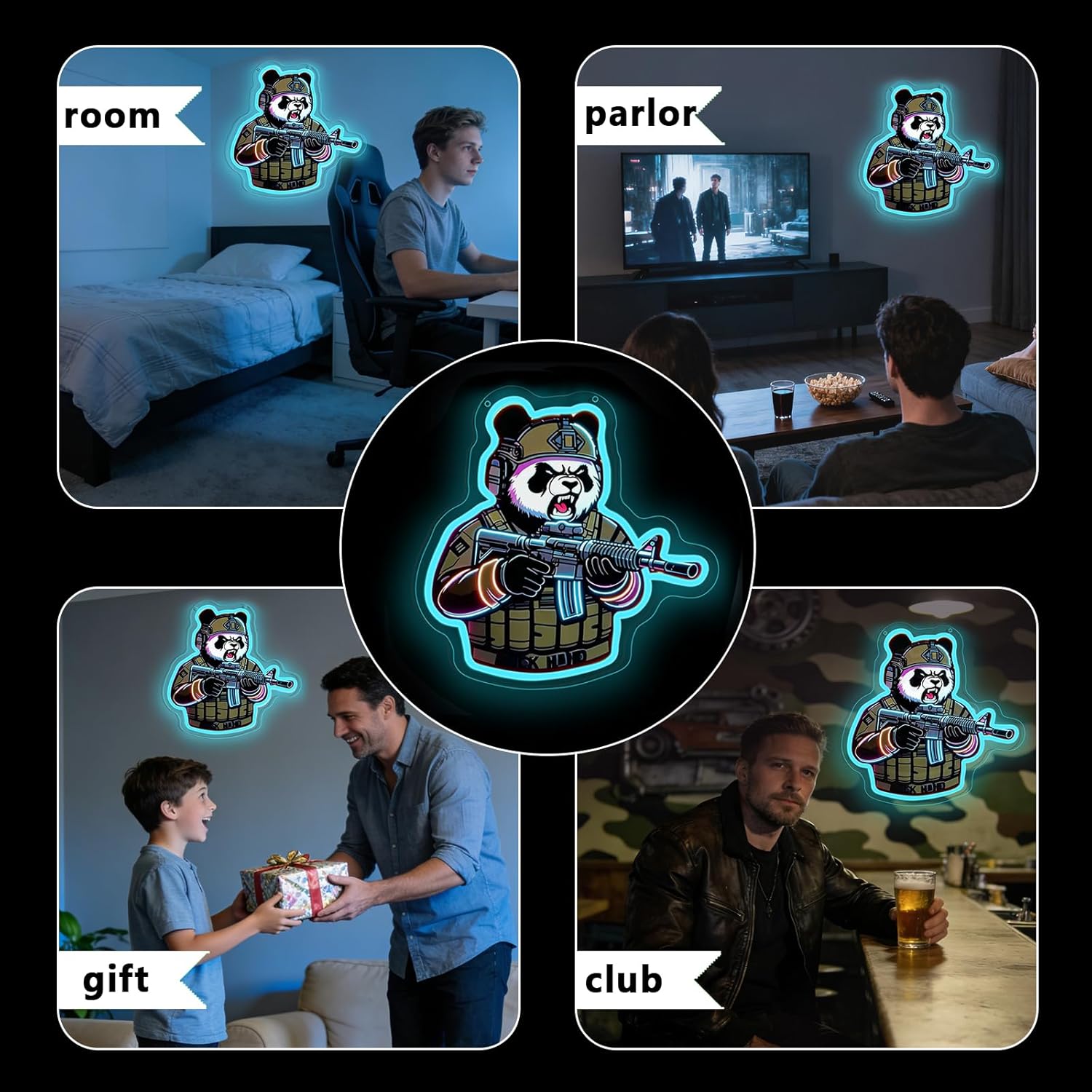 Tactical Panda Neon Sign USB P - Neon Sign Party ulasan dan harga